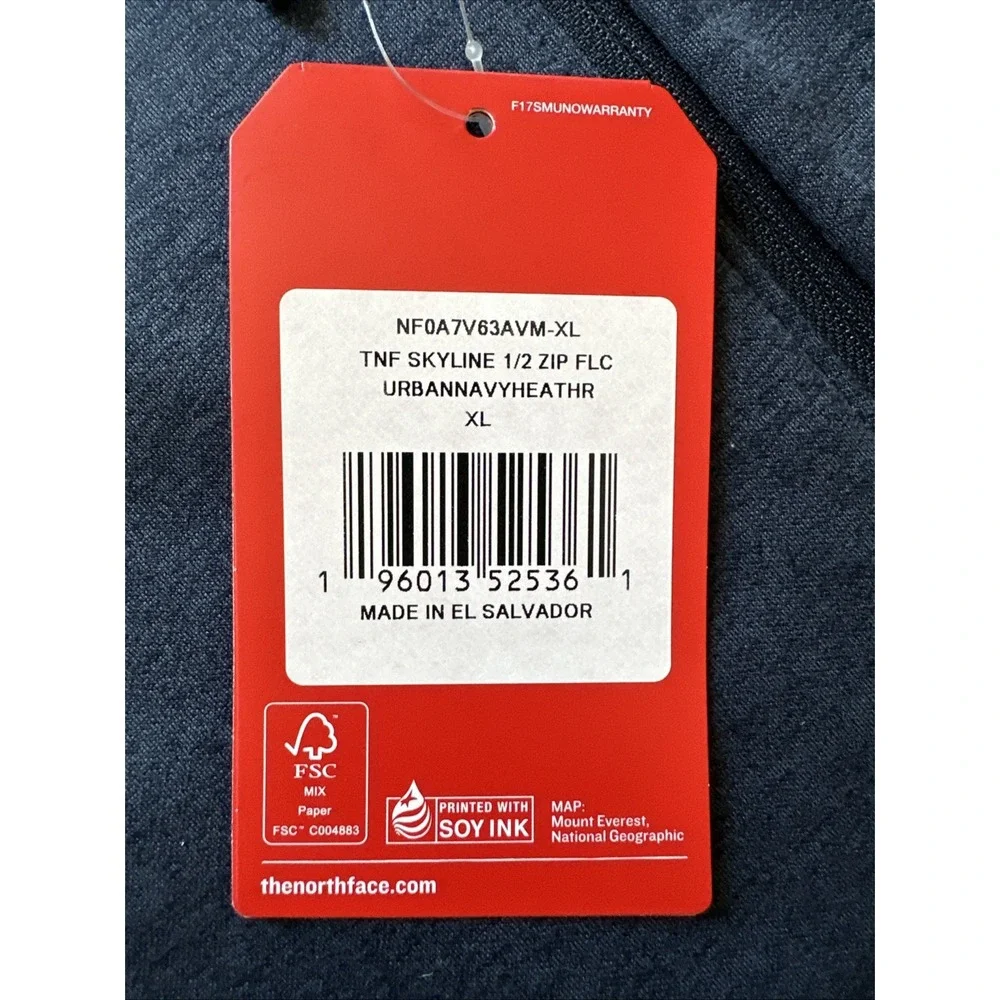 The North Face Men XL Blue Heather Skyline 1/2 Zip Jacket Fleece Lucas Horsfall